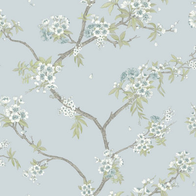 Holden Décor Cherry Blossom Wallpaper Blue Holden 14214 from B&Q
