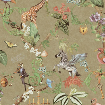 Safari Symphony Wallpaper Gold Holden 14263 from B&Q