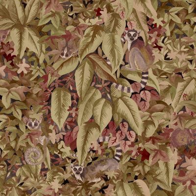 Holden Décor Lemur Leaves Wallpaper Berry Holden 14310 from B&Q