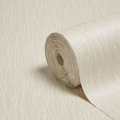 Holden Décor Opus Siena Cotton Fabric Effect Shabby Chic Textured Wallpaper from B&Q