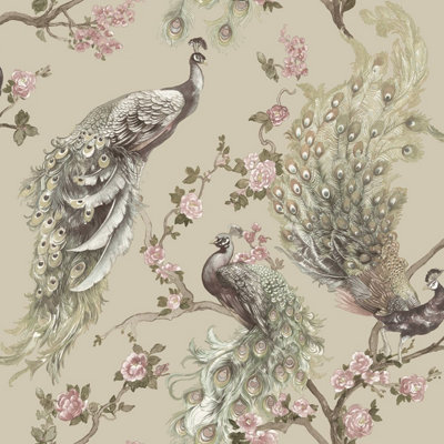 Holden Décor Menali Peacock Wallpaper Beige Holden 36271 from B&Q