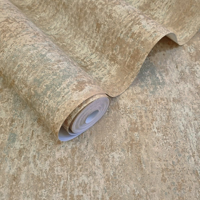 B&Q -  Austin Rust / Beige Industrial Concrete Texture Wallpaper