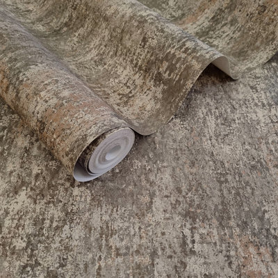 B&Q -  Austin Mocha Industrial Concrete Texture Wallpaper