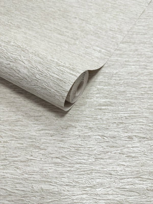 B&Q -  Opus Ondulato Dove Fabric Effect Heavyweight Vinyl Wallpaper