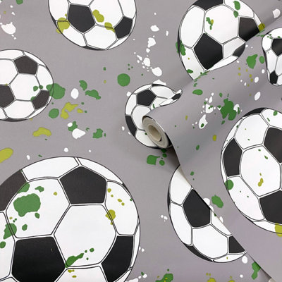 Holden Décor Grey Football Smooth Wallpaper from B&Q