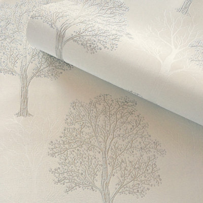 Holden Décor Opus Ornella Dove Tree Embossed Wallpaper from B&Q