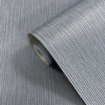 B&Q -  Blue Metallic Effect Contemporary Textured Wallpaper