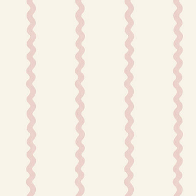 Do The Wiggle Stripe Wallpaper Pink / Cream World Of Wallpaper 50475 from B&Q