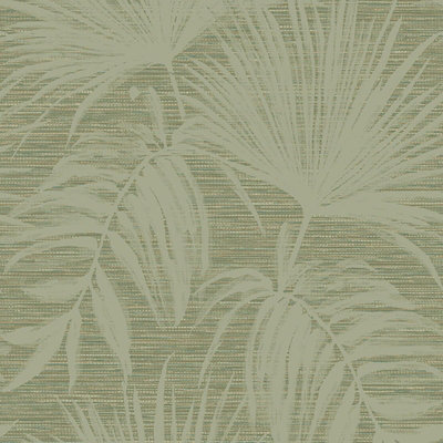 Holden Décor Grasscloth Leaf Wallpaper Green Holden 66222 from B&Q