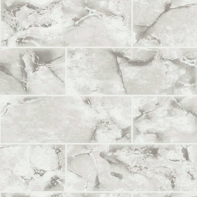 Holden Décor Holden Decor Odeon Marble Tile Dove Wallpaper from B&Q