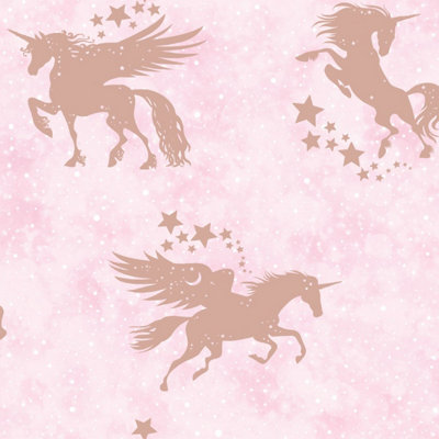 Holden Décor Holden Decor Iridescent Unicorns Pink & Rose Gold Wallpaper 90951 from B&Q