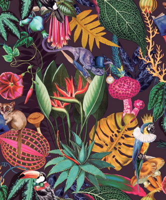 Holden Décor Holden Decor Wonderland Tropical Plum Wallpaper 91192 from B&Q