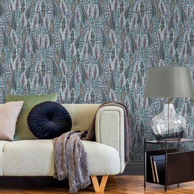 Holden Décor Amazonia Amherst Purple Wallpaper Holden 91303 from B&Q
