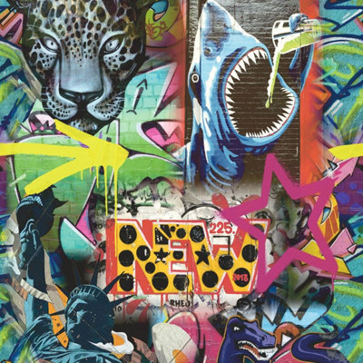 Holden Décor Graffiti Wall Mural Multi Holden 99381 from B&Q