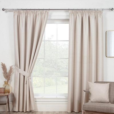 Sundour Eclipse Blackout Pencil Pleat Curtains Beige 66X72" from B&Q
