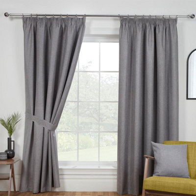 Sundour Eclipse Blackout Pencil Pleat Curtains 46X54" Grey