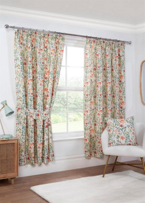 Sundour Pencil Pleat Curtains Amaryllis By Iliv Interior Textiles Taped Top Curtains 46X54" Cream