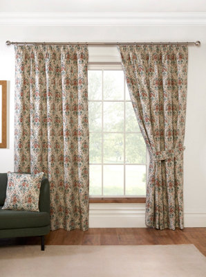 Sundour ButtermereFully Lined Floral CurtainsPencil PleatPolycotton (Autumn90'' X 90''229Cm X 229Cm (Pair)) from B&Q
