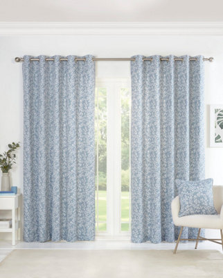 Sundour SadeFully Lined Floral CurtainsEyeletPolycotton (BlueCushion Cover18'' X 18'' (Single)) from B&Q