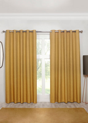 Sundour Cosmos100% Blackout Thermal Self-Lined CurtainsEyelet100% Polyester (Gold66''x 72''168Cm X 183Cm (Pair)) from B&Q