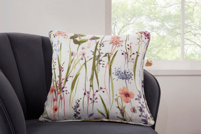 Sundour HampshireFully Lined Floral CurtainsPencil PleatPolycotton (MultiCushion Cover18'' X 18'' (Single)) from B&Q