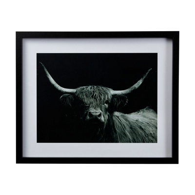  - Highland Spirit Bull Black Framed Print (H)43Cm X (W)53Cm