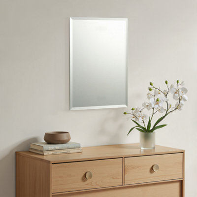 Clear Rectangular Bevelled Frameless Mirror (H)45Cm (W)30Cm from B&Q