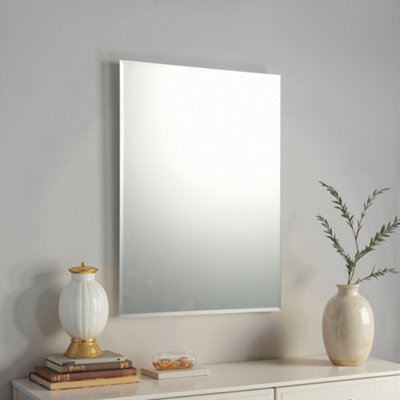 Clear Rectangular Bevelled Frameless Mirror (H)60Cm (W)45Cm from B&Q