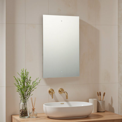 X2 Pre-Drilled Holes Clear Rectangular Frameless Mirror (H)45Cm (W)30Cm from B&Q