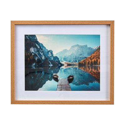 Reflex Mountain Landscape Multicolour Framed Print (H)43Cm X (W)53Cm from B&Q