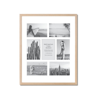  - Natural Oak Effect Multi Picture Frame (H)53Cm X (W)43Cm
