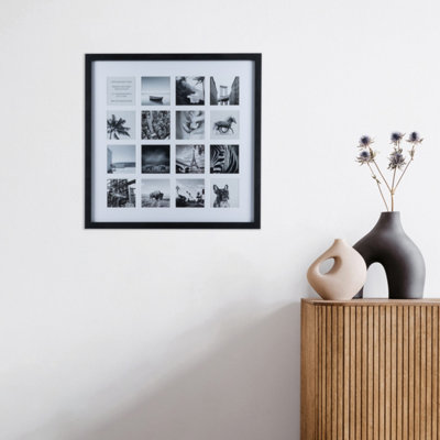  - Matt Black Multi Picture Frame (H)53Cm X (W)53Cm