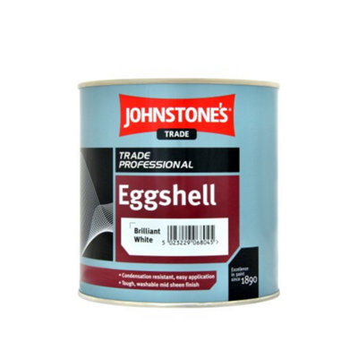B&Q -  Johnstones Trade Eggshell Brilliant White 1L