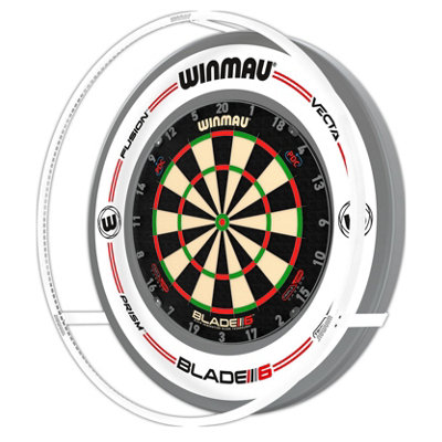 Winmau Plasma Ice Dartboard - 360 Dart Board - Professional Darts Accessories Light/White