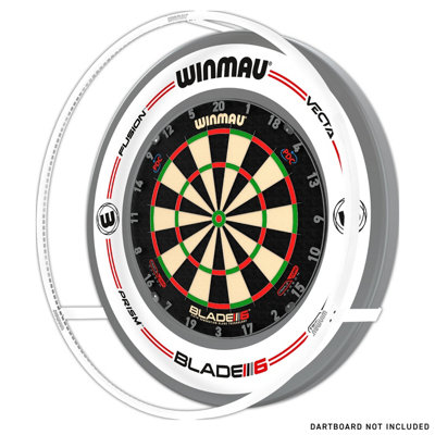Winmau Light/White Plasma Ice Dartboard Bundle - 360 With Grey & Pro-Line Surround - Professional Darts Accessories