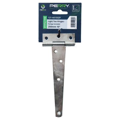 100mm 4In No.121A Light Tee Hinge Pair PerrypackZinc Plated Gate Shed Door from B&Q