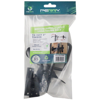 Perry No.20/pp Suffolk Latch Perrypack With Fittings Light Medium Std Long Thumb from B&Q