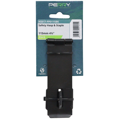 B&Q - 115mm 4.5In No.hs617 Safety Hasp & Staple PerrypackBlack Security Lock