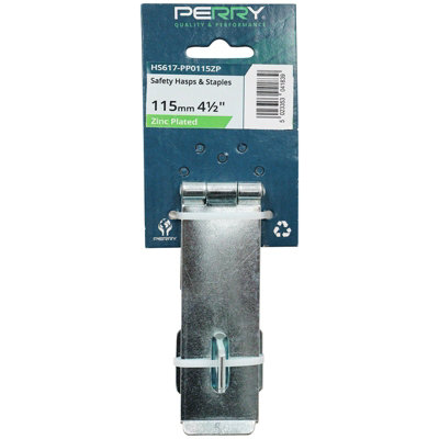 B&Q - 115mm 4.5In No.hs617 Safety Hasp & Staple PerrypackZinc Plated Security Lock