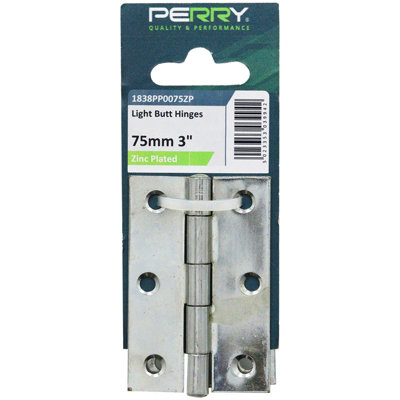 Perrys 4In (100mm) Self Colour Light Butt Hinges With Fixings from B&Q