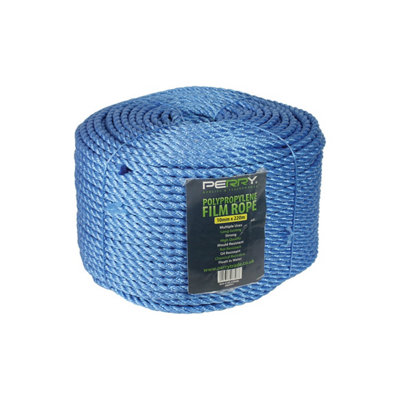 Perry White/Blue 8Mm No.834 Polypropylene Rope - Coil 220M B&Q