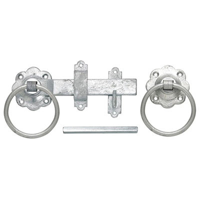 Perry 125mm 5In No.1136 Plain Ring Gate Latch SetGalvanised Self Closing Garden from B&Q