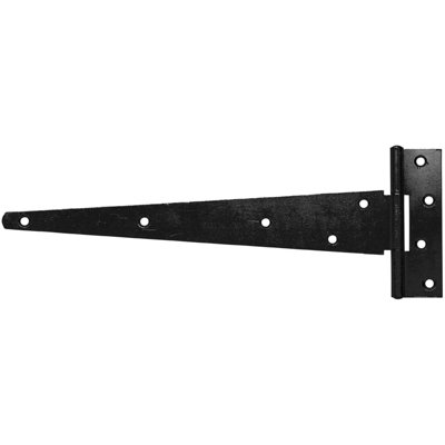 Perry 450mm 18In No.120 Strong Tee Hinge PairBlack Heavy Duty Gate Shed Door from B&Q