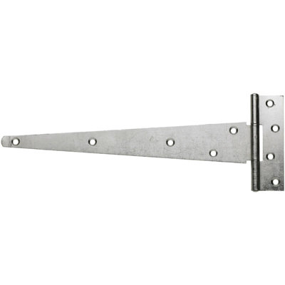Perry 600mm 24In No.120 Strong Tee Hinge PairZinc Plated Heavy Duty Gate Shed Door from B&Q