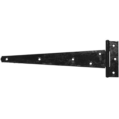 Perry 450mm 18In No.121 Medium Tee Hinge PairBlack Heavy Duty Gate Shed Door from B&Q