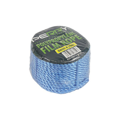 Perry White/Blue 6Mm No.834 Polypropylene Rope - Coil 30M B&Q
