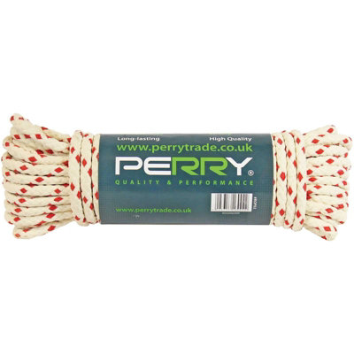 Perry Sash Cord Cotton Diamond Braided 6.5mm Red 12.5M Window Rope