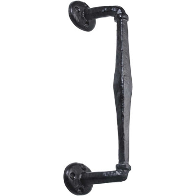 Perry Cast Iron Black Antique Pull Handles Door Gate Shed & Fixings Rose Fleur Hande from B&Q