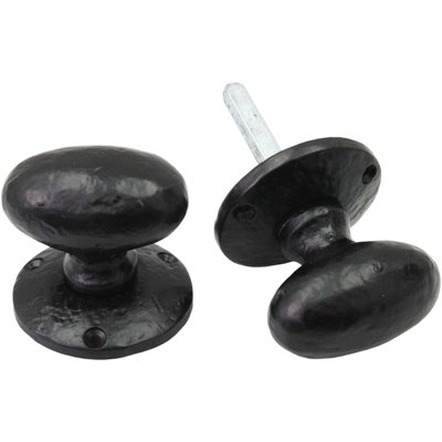 Perry Cast Iron Black Door Knobs Mortice Sets Antique Vintage Sprung/unsprung from B&Q