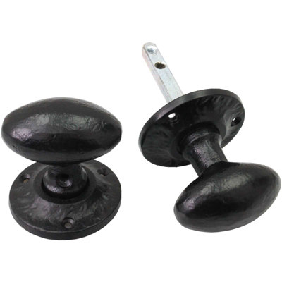 Perry Cast Iron Black Door Knobs Mortice Sets Antique Vintage Sprung/unsprung from B&Q